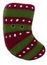 Tiny Red & Green Stripe Stocking